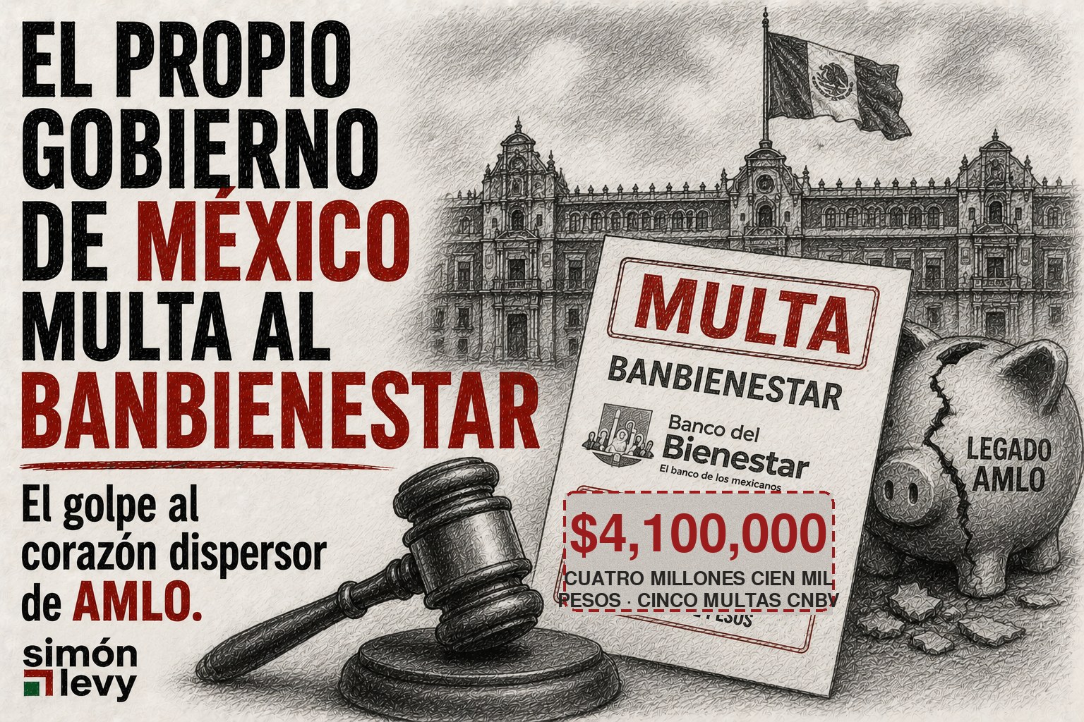 El propio gobierno de México multa al BanBienestar. El golpe al corazón dispersor de AMLO.